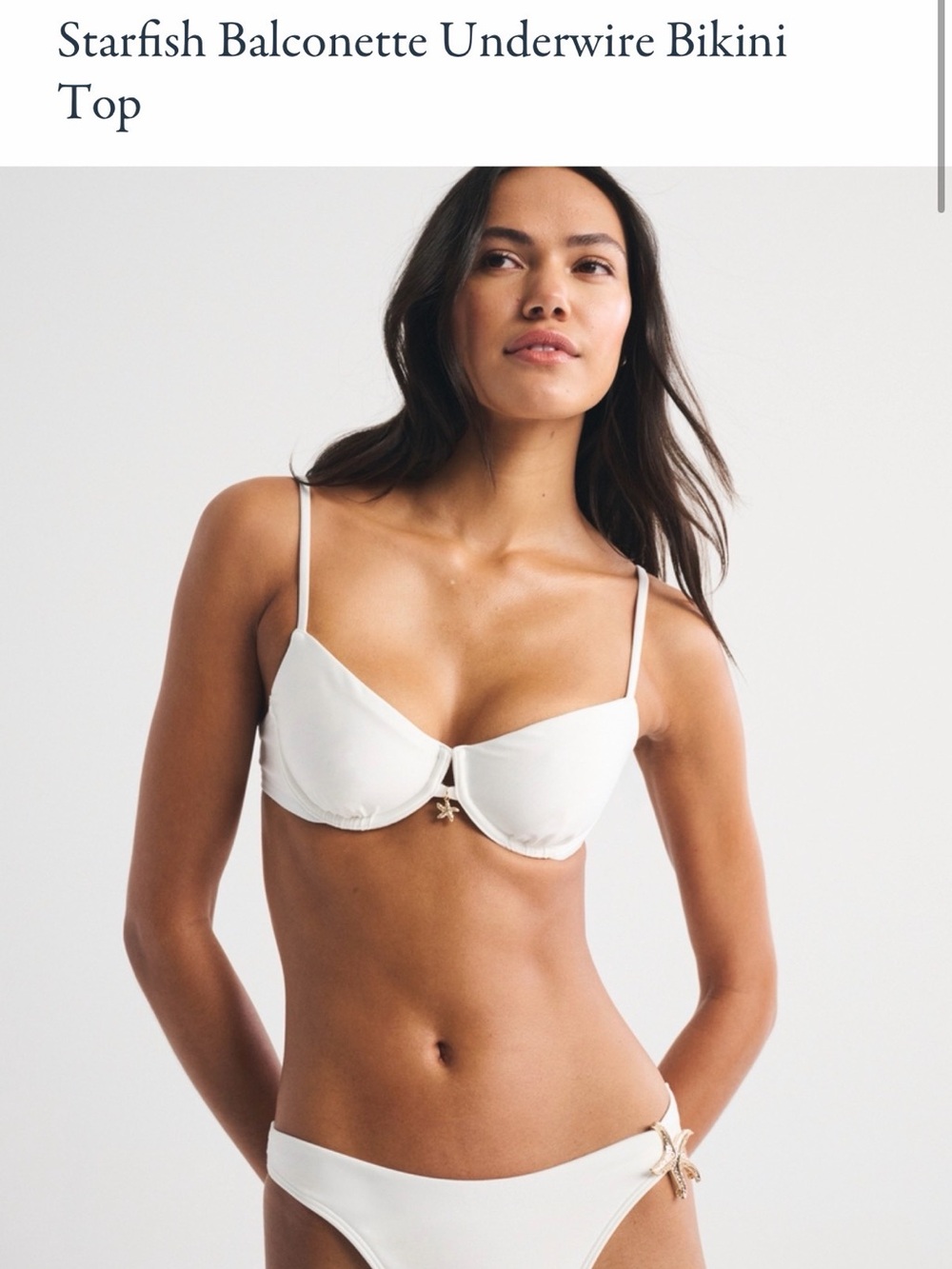 Abercrombie & Fitch White Starfish Balconette Bikini Top